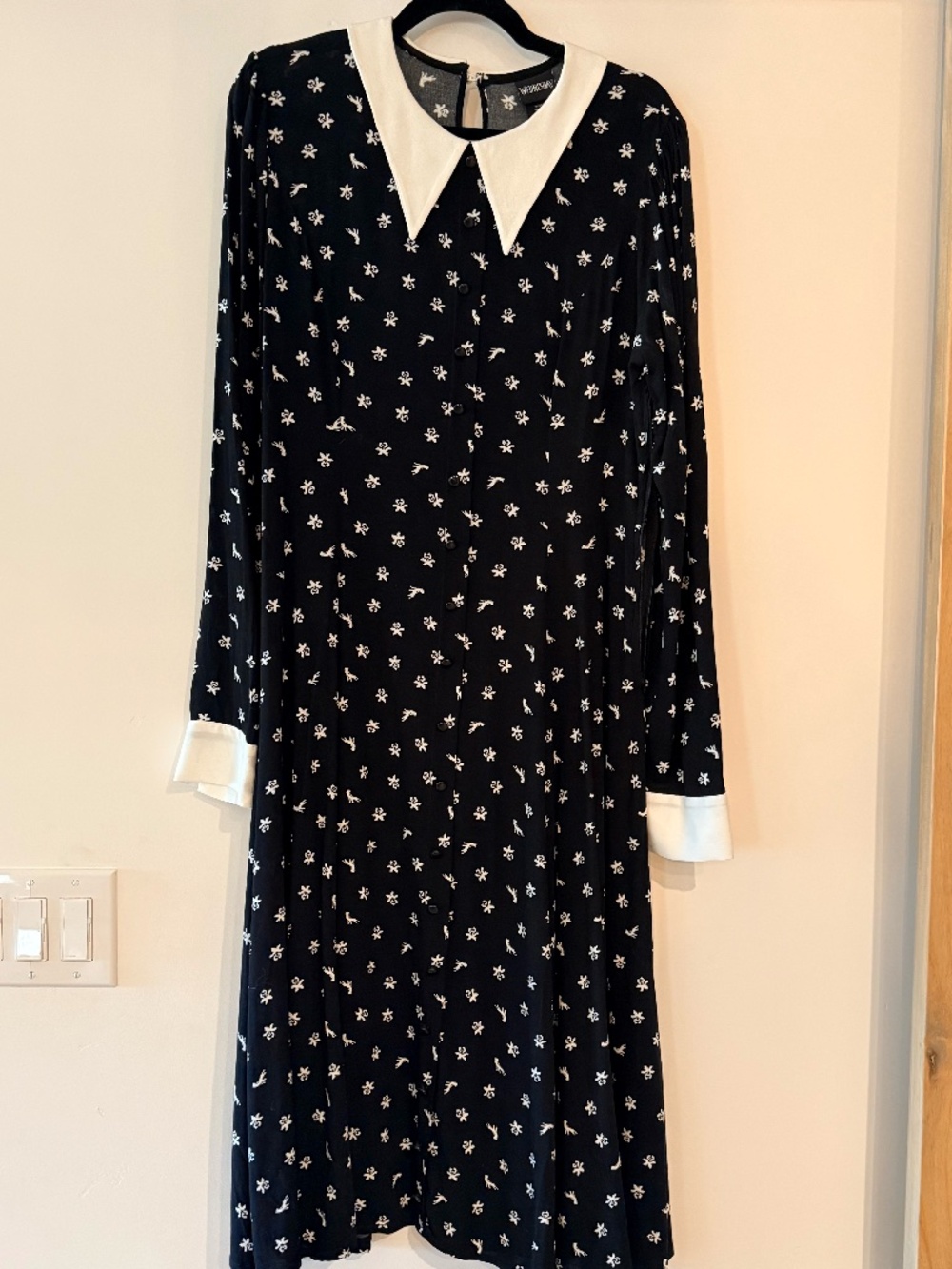 Wednesday Icons Collar Long-Sleeve Dress